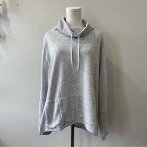 Orvis XL Cotton-Blend Cowl Neck Sweatshirt with Front Pocket